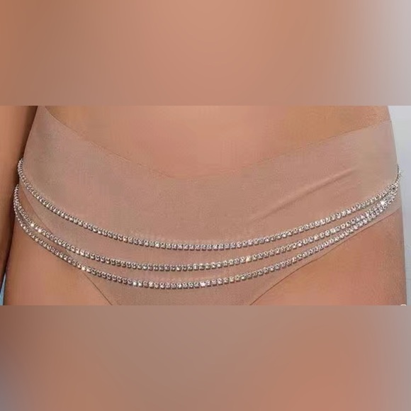 COPY - Rhinestone 3 Layer Waist Body Chain - Picture 3 of 4